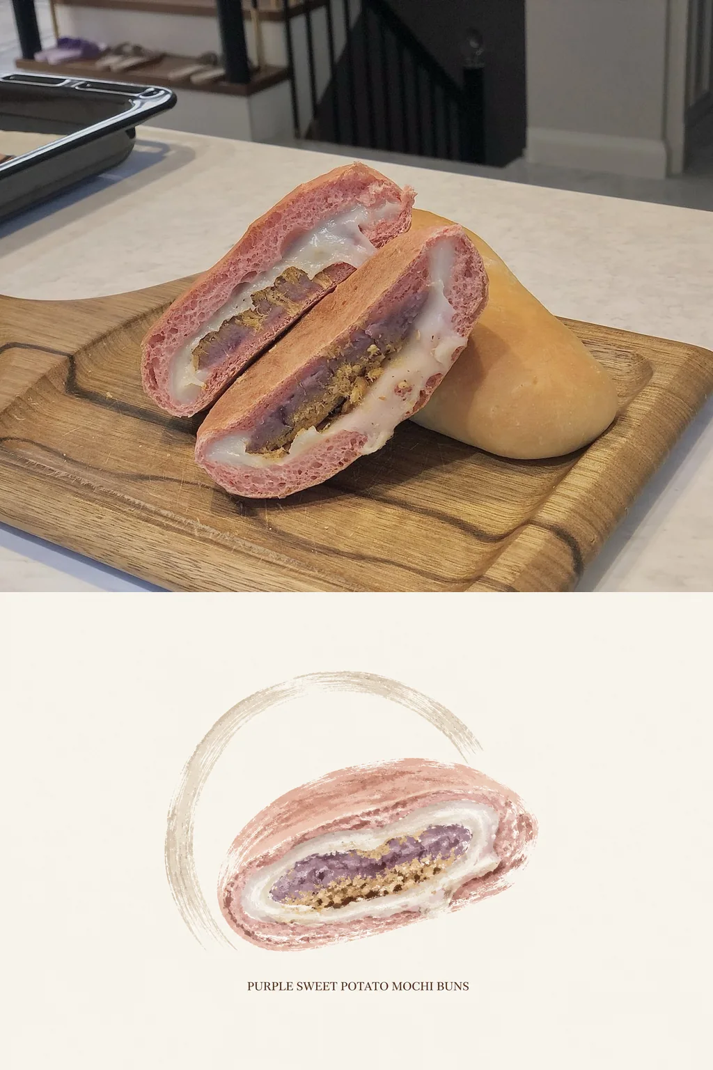 紫薯麻薯包
